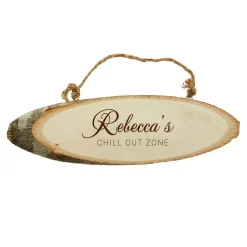 Card Factory Personalised Engraved Hanging Natural Wooden Log Sign