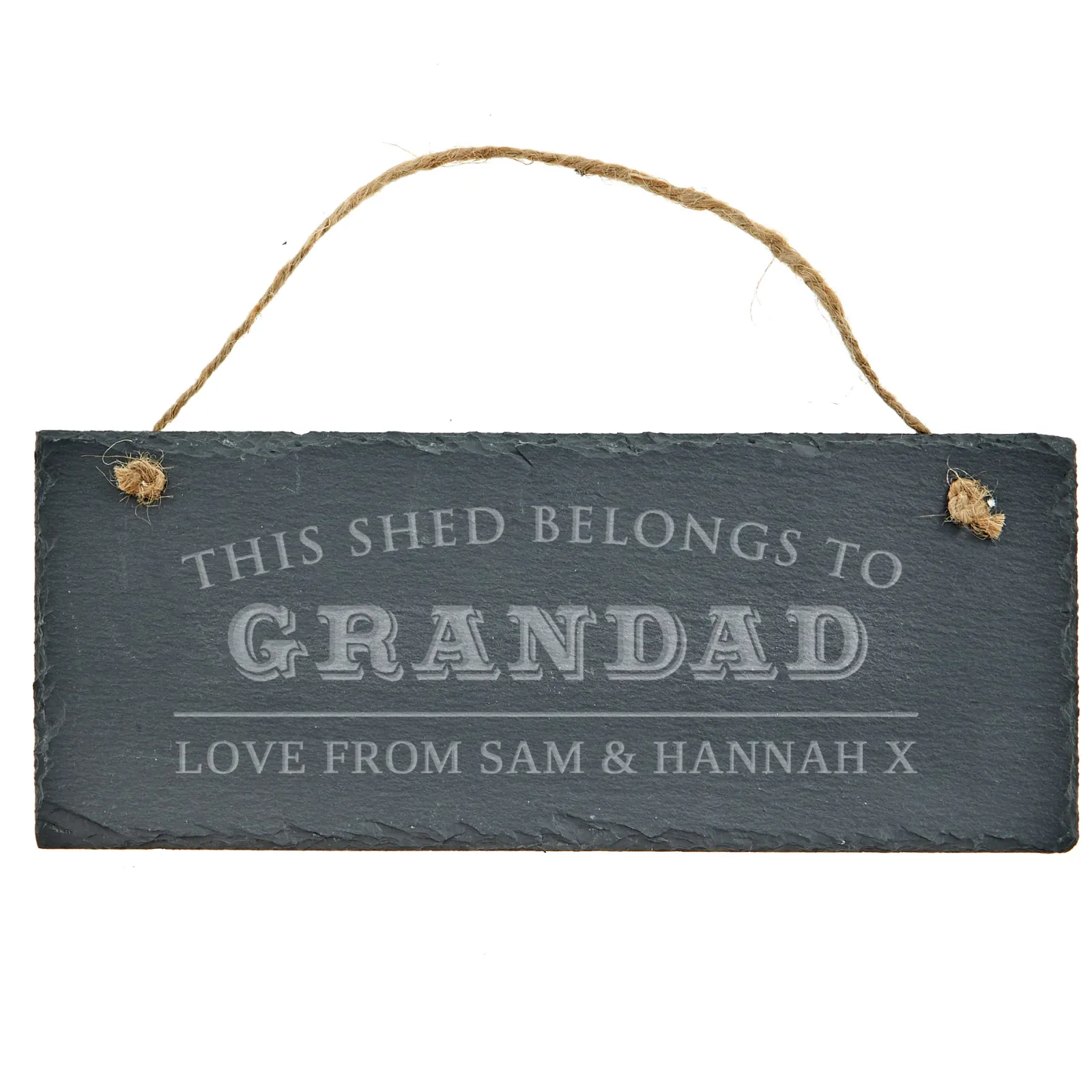 Card Factory Personalised Engraved Hanging Slate Sign - Grandad's Shed