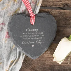 Card Factory Personalised Engraved Heart-Shaped Slate Hanging Keepsake - Loved You My Whole Life