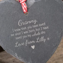 Card Factory Personalised Engraved Heart-Shaped Slate Hanging Keepsake - Loved You My Whole Life