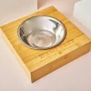 New Personalised Engraved Large Bamboo Pet Bowl - Name and Paw Print Gifts For Pets|Christmas Gifts