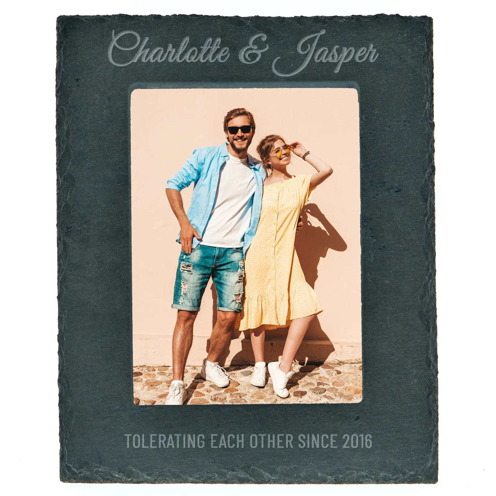 Card Factory Personalised Engraved Medium Slate Photo Frame - Any Message