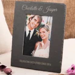 Card Factory Personalised Engraved Medium Slate Photo Frame - Any Message