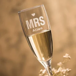Card Factory Personalised Engraved Mr & Mrs Champagne Flutes