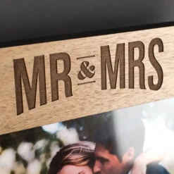 Card Factory Personalised Engraved Mr & Mrs Wooden Photo Frame