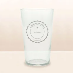 Card Factory Personalised Engraved Pint Glass - Bold Teacher