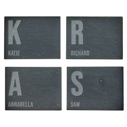 Card Factory Personalised Engraved Set Of 4 Slate Coasters - First Initial & Name