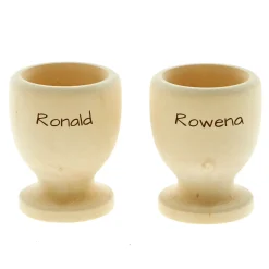 Outlet Personalised Engraved Set Of 2 Wooden Egg Cups - His & Hers Personalised Engraved Gifts|Engraved Gifts