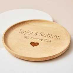 Online Personalised Engraved Shallow Round Tray Personalised Engraved Gifts|Jewellery & Keepsakes