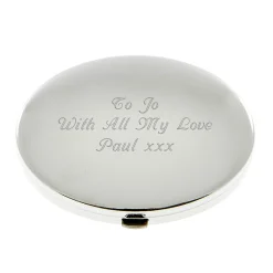 Discount Personalised Engraved Silver Oval Compact Mirror Personalised Jewellery And Keepsakes|Personalised Engraved Gifts