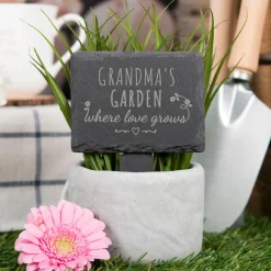 Card Factory Personalised Engraved Slate Plant Marker - Where Love Grows