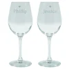 Card Factory Personalised Engraved Wine Glasses|Glassware Set - His and Hers Hearts