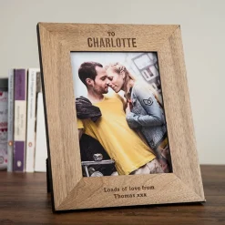 Clearance Personalised Engraved Wooden Photo Frame - Portrait Any Message Personalised Engraved Gifts|Photo Frames