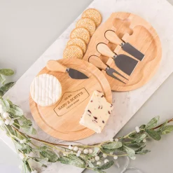 Card Factory Personalised Engraved Wooden Cheeseboard Set - Anniversary