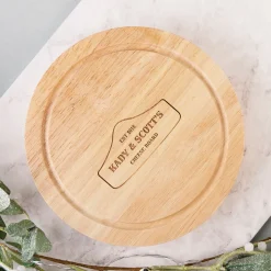 Card Factory Personalised Engraved Wooden Cheeseboard Set - Anniversary