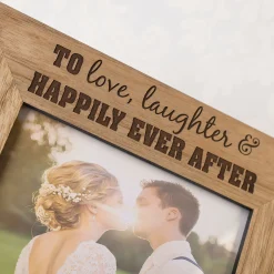 Card Factory Personalised Engraved Wooden Photo Frame - Happily Ever After
