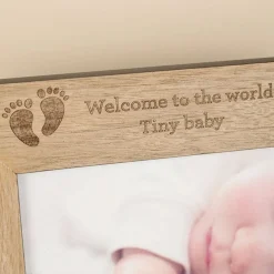 Card Factory Personalised Engraved Wooden Photo Frame - Baby's Footprints
