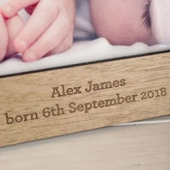 Card Factory Personalised Engraved Wooden Photo Frame - Baby's Footprints