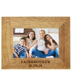 Card Factory Personalised Engraved Wooden Photo Frame - Family Name