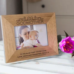 Card Factory Personalised Engraved Wooden Photo Frame - Godmother