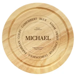 Card Factory Personalised Engraved Wooden Cheeseboard Set - Cheese Connoisseur