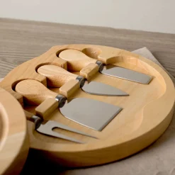 Card Factory Personalised Engraved Wooden Cheeseboard Set - Cheese Connoisseur