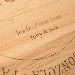 Card Factory Personalised Engraved Wooden Cheeseboard Set - Cheese Connoisseur