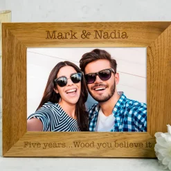 Hot Personalised Engraved Wooden Photo Frame - Five Years Personalised Engraved Gifts|Photo Frames