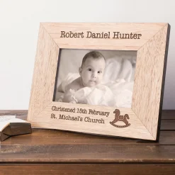 Card Factory Personalised Engraved Wooden Photo Frame - Christening Day