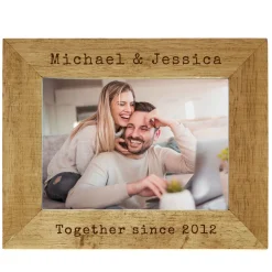 New Personalised Engraved Wooden Photo Frame - Together Since... Personalised Engraved Gifts|Photo Frames