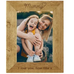 Card Factory Personalised Engraved Wooden Photo Frame - Mummy Heart
