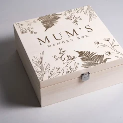Sale Personalised Engraved Wooden Memory Box - Botanical Personalised Jewellery And Keepsakes|Jewellery & Keepsakes
