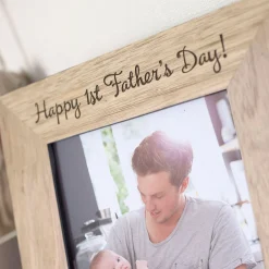 Card Factory Personalised Engraved Wooden Photo Frame - 1st Father's Day