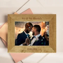 Sale Personalised Engraved Wooden Picture Frame - Wedding, Names & Date Personalised Engraved Gifts|Photo Frames