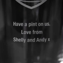 Card Factory Personalised Established Badge Pint Glass