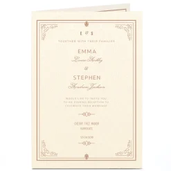 Card Factory Personalised Evening Reception Invitation - Traditional