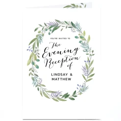 Card Factory Personalised Evening Reception Invitation - Botanical