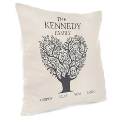 Card Factory Personalised Family Cushion - Family Tree With Names