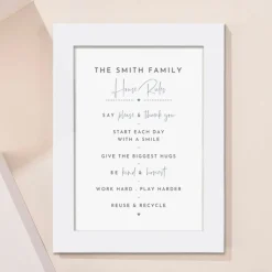 Card Factory Personalised Family House Rules Portrait Print