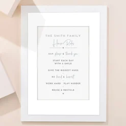 Card Factory Personalised Family House Rules Portrait Print