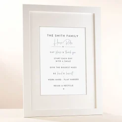 Card Factory Personalised Family House Rules Portrait Print