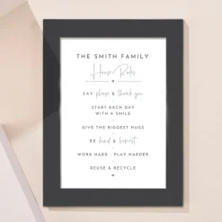 Card Factory Personalised Family House Rules Portrait Print