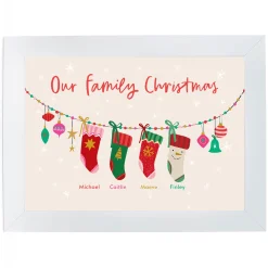 Card Factory Personalised Family of 4 Christmas Print - 4 Stockings