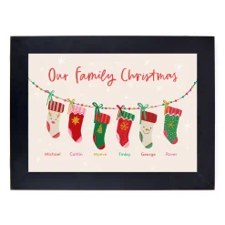 Outlet Personalised Family of 6 Christmas Print - 6 Stockings Personalised Canvas & Wall Art|Photo Prints & Wall Art