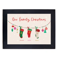 Sale Personalised Family of 3 Christmas Print - 3 Stockings Personalised Canvas & Wall Art|Photo Prints & Wall Art