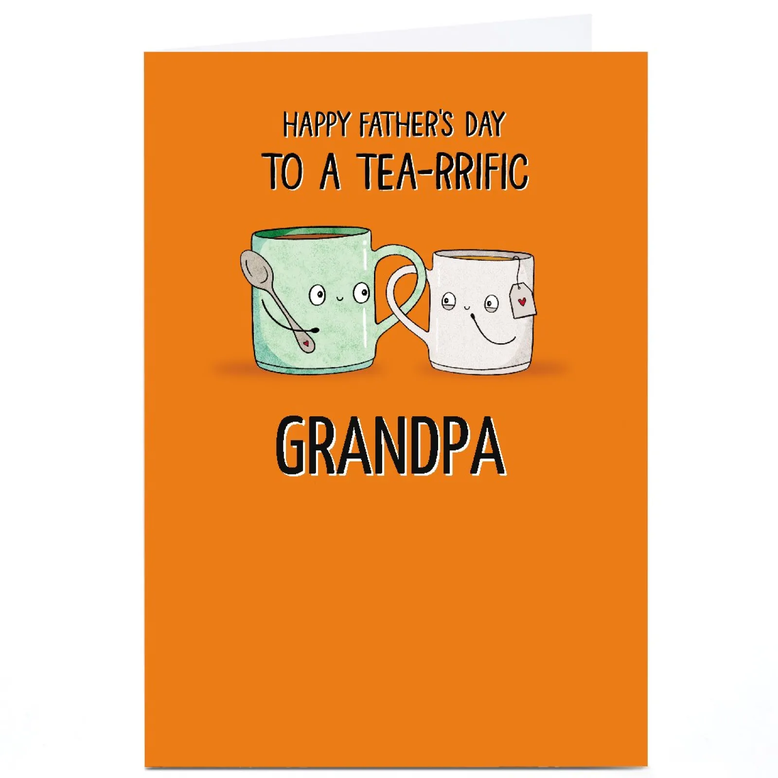 Card Factory Personalised Father's Day Card - To a Tea-rrific Grandpa