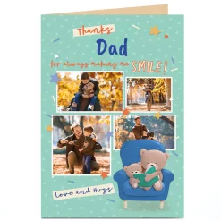Clearance Personalised Father's Day Photo Card - HUGS - Always Smile Father's Day|Photo