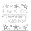 Best Personalised Father's Day Card - Daddy, Colouring In Card Father's Day