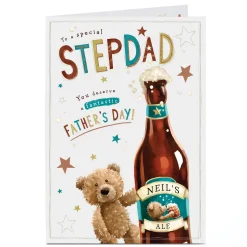 Best Personalised Father's Day Card - Stepdad's Beer Father's Day
