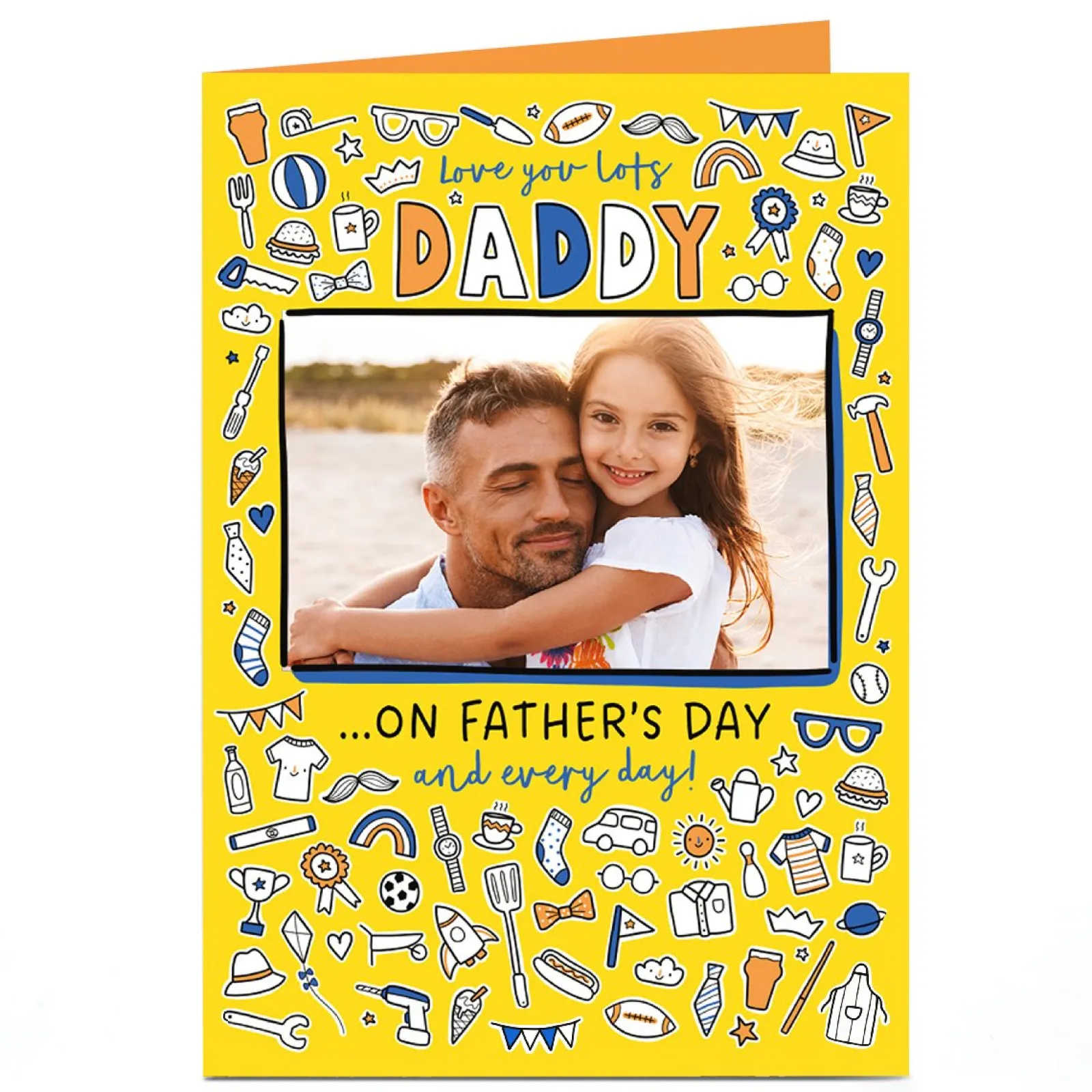 Card Factory Personalised Father's Day Card Photo Card - Love you lots Daddy